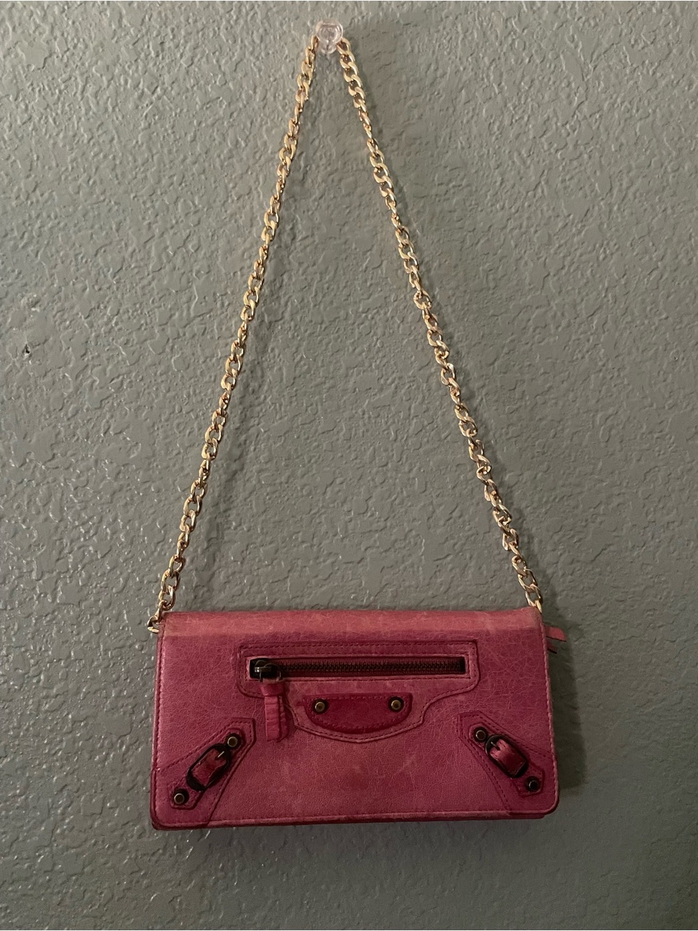 Balenciaga City Long Pink Wallet Pre-Loved
